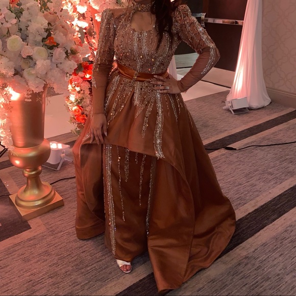 Custom Crystal Embellished Couture Gown - Picture 1 of 6